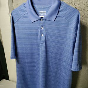 Lands' End Short Sleeve Polo Shirt Blue Men's Size M